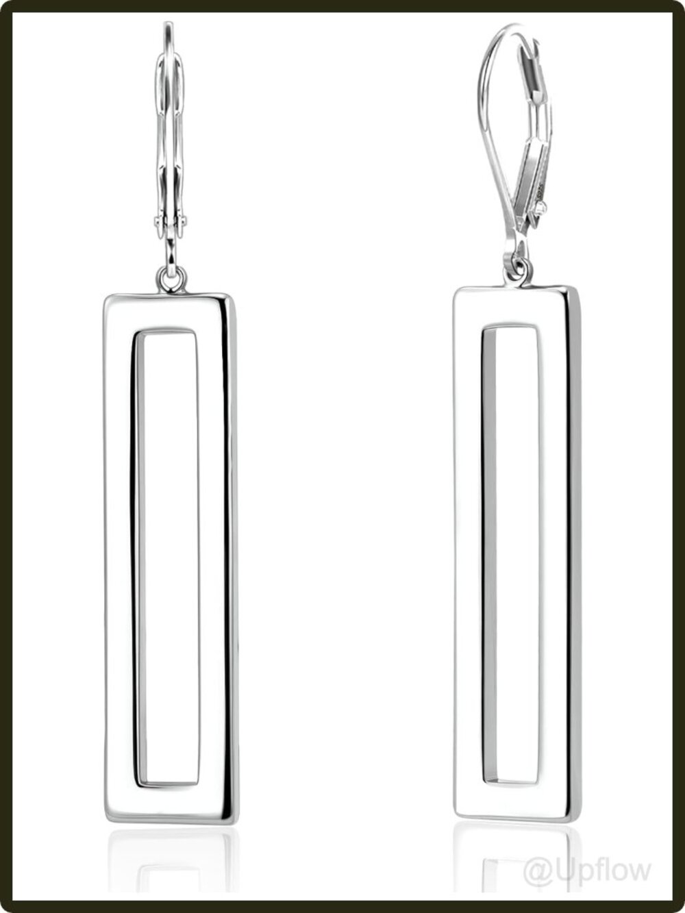 Women's Sterling Silver Bar Drop Dangle Earrings Leverback Lightweight Gift